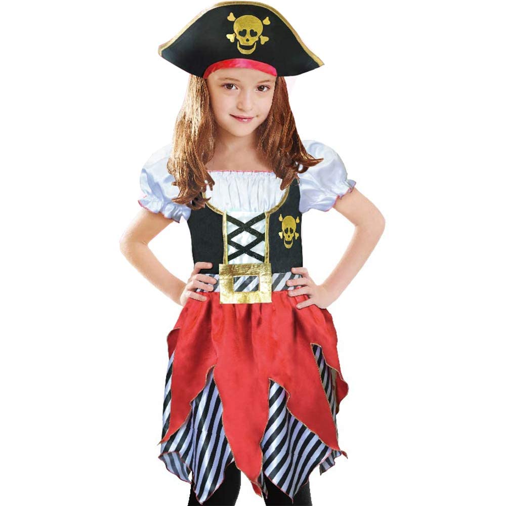 Sincere Party Girls Pirate Costume Pirate Dress with Hat Size 3-4years — image 1