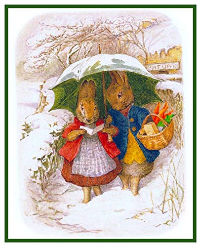 Orenco Originals Mr and Mrs Rabbits Snow Day by Beatrix Potter Counted Cross Stitch