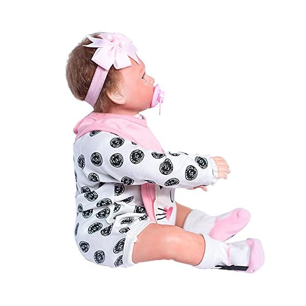 MAIHAO 45cm Lebensechte Puppe Reborn Babypuppe Mädchen Weiche Vinyl Silikon Puppen Reborn Babys Dolls Augen Zu – Bild 8