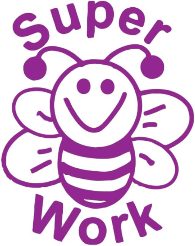 SuperStickers Stamper Solutions Super Work Bee Pre Inked Stamper,Purple,Small