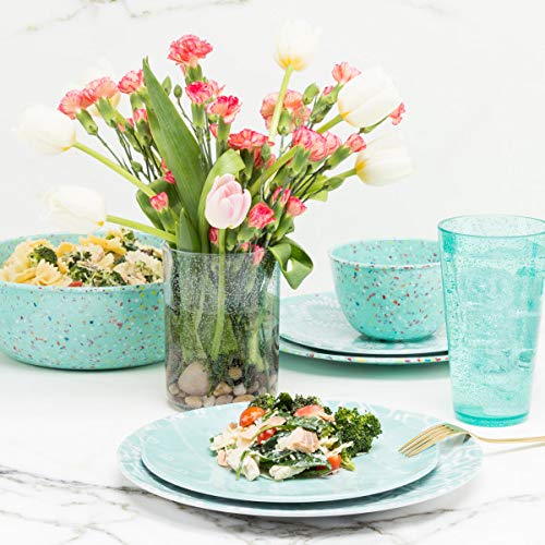 Zak Designs Confetti Salad Plates, Dinner Set, Mint Pricepulse