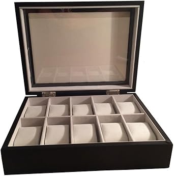 Zabelini Caja Negra de Madera para 10 Relojes: Amazon.es: Relojes