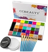 CCbeauty Professional Face Body Paint 36 Colors Oil Based (8 Pearl+6 Glow Colors) Halloween SFX S...