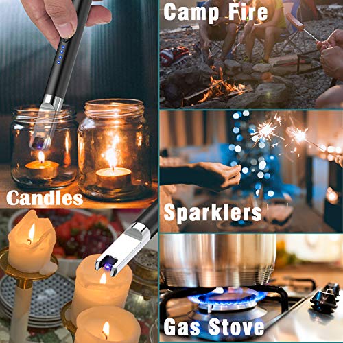Electric Lighter, Candle Rechargeable Lighters Long USB Plasma Arc