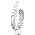 Dutevolns Flexible Cat 6 Ethernet Cable 90° Right Angled 1.6 Feet, Ultra Thin & Slim Rj45 LAN Cord Gigabit Applicable for Mac, PC, Router, Ps4/5, (White)