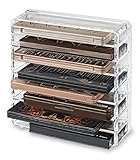 byAlegory Acrylic Palette Makeup Organizer With Removeable Dividers Designed To Stand & Lay Flat | 8 Spaces Fits Standard Size Palettes