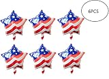 Fourth of July Balloons American-Flag-Patriotic Mylar-Balloons LuftBalloons for Fourth of July, Memorial Day, Independence Day, Labor Day,Election Day And Other Party Decoration,6pcs