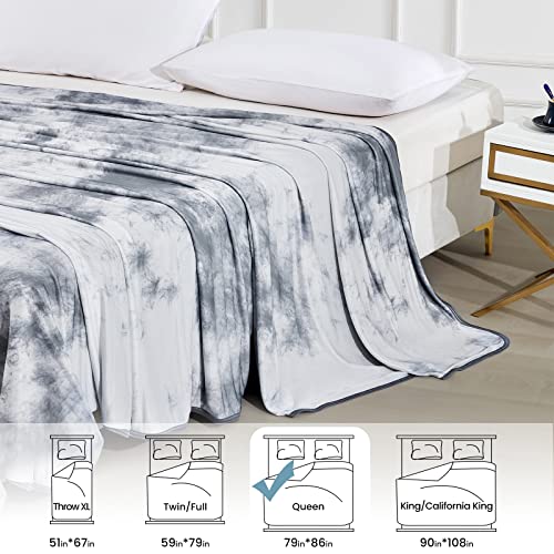 Elegear Cooling Summer Blanket, Cooling Fibres ARC-Chill 3.0 Q-MAX>0.5 Double-Sided Self-Cooling Summer Blanket for Better Sleep, Breathable And Lightness, 200×220cm, Tie Dye Grey