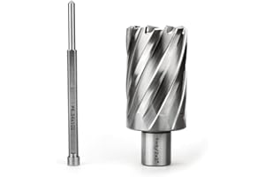 OSCARBIDE Annular Cutter 1-1/2 inch Cutting Diameter 2 inch Depth of Cut,3/4 inch Weldon Shank 2 Flat Mag Drill Bit with Pilot Pin for Magnetic Drill Press,1 Piece