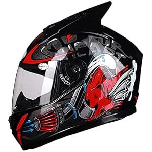 LIXIAOHONGG Motorhelm ECE, Scooter Motorfiets Crash Modulaire Helm, Dames Met Zonneklep Kamer Voor Bluetooth…