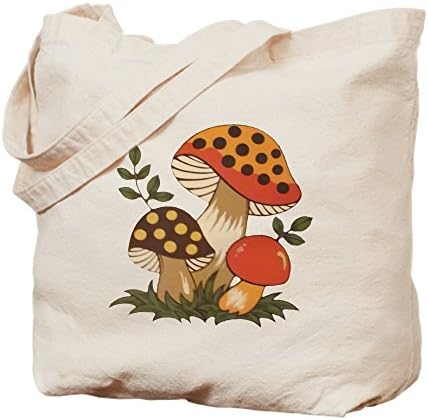 CafePress Merry Mushroom Tote Bag Reusable Natural Beige Canvas Shopping Bag