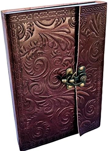 AOL Genuine Leather &amp; Handmade Paper Diary Notebook Journal For Personal Use or Gift Size 7x10 (Brown) Antique Handmade Leather Bound Daily Notepad For Men &amp; Women
