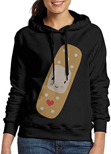 SmallTing Women Plaster Leisure Running Black Hoody S