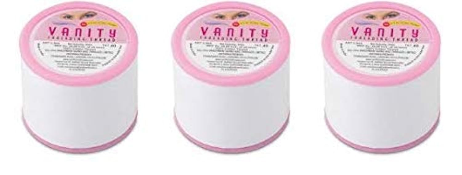 3 Spool Vanity Antibacterial Eyebrow Threading Thread | Facial Hair Removal | Vanity Cotton Threads