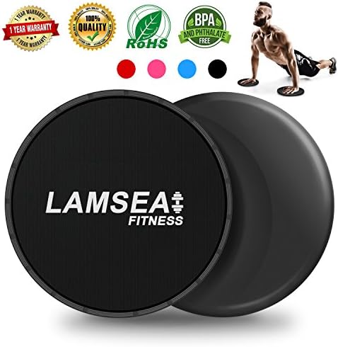 LAMSEA Sliders Fitness, Dual Sides Strength Slides Workout Slider Gliding Discs for Exercise Sliders, Core Discs Sliders Perfect Used on Carpet or Hard Floors