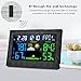 Mesuvida Wireless Weather Forecast Station, Indoor Outdoor Digital Color Weather Monitor with Home Alarm Clock, Temperature Sensor, Digital Time, Calendar, Weather Gadget, Thermometer for Tabletop Use