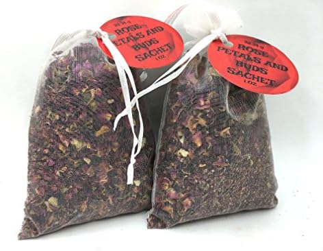 Natural botanical dry red Rose petals and buds Sachet bag 1 oz