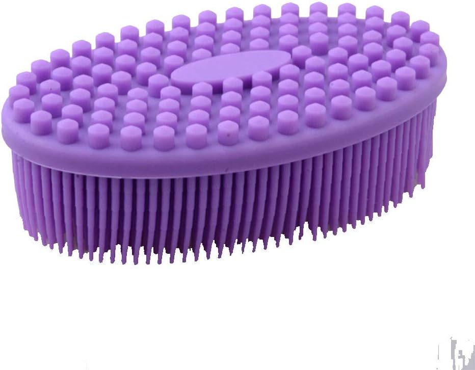 TRENTA Bath Brush Silicone Shower Face & Body Gentle Scrub Skin Exfoliation Massage Nubs for Baby, Men and Women (7 Colors)