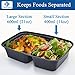 ChoicePrep Meal Prep Containers (BULK 20 PACK - 100% BPA FREE) 2 Food Compartment Bento Box for Lunch, Dinner, or Breakfast - Microwave & Dishwasher Safe - Completely Reusable & Stackable