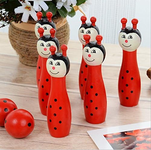 Liangxiang Wooden Bowling Ball Cartoon Animal Game Baby Children Intellectual Toy, 6 Bowling Pins 2 Ball Toys