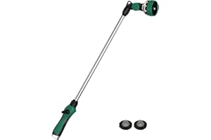 Seatern Watering Wand for Garden Hose, 30 Inch, 10 Spray Patterns, Thumb Control Garden Hose Nozzle, Adjustable Water Sprayer with Pivoting Head, Ideal for Hanging Baskets, Plants, and Shrubs, Green