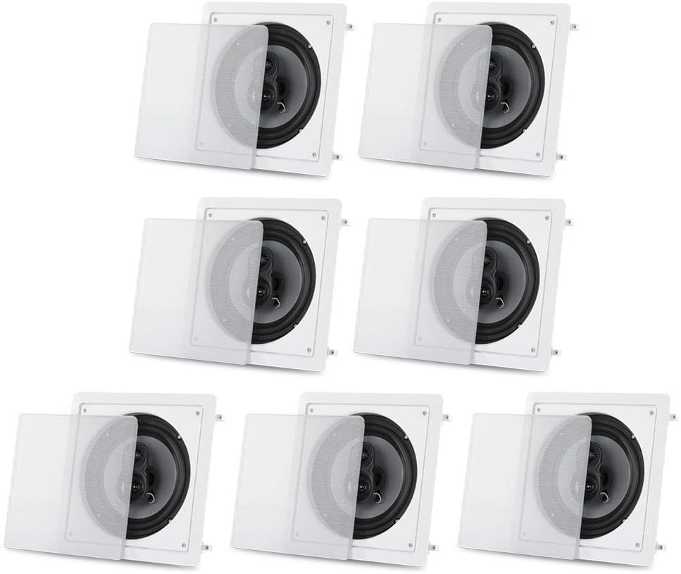 Acoustic Audio CS-I83S in Wall/Ceiling 8" Home Theater 7 Speaker Set 3 Way 2450 Watt CS-I83S-7S