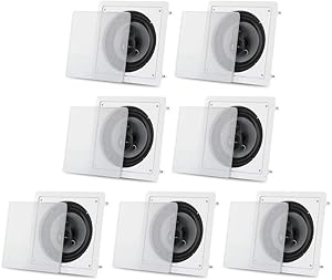 Acoustic Audio CS-I83S in Wall/Ceiling 8" Home Theater 7 Speaker Set 3 Way 2450 Watt CS-I83S-7S