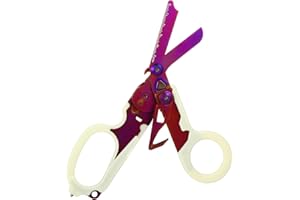 HGEBNM Emergency Rescue Shears,Trauma Shears,Stainless Steel Collapsible Scissors Pliers for Outdoor Camping Tools (Luminous-purple)