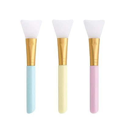 Feccile 4pcs Silicone Face Mask Brushes, Flexible Facial Mud Mask Applicator Brush, Hairless Moisturizers Applicator Tools, Soft Face Mask Applicator for Mud, Clay, Charcoal Mixed Mask