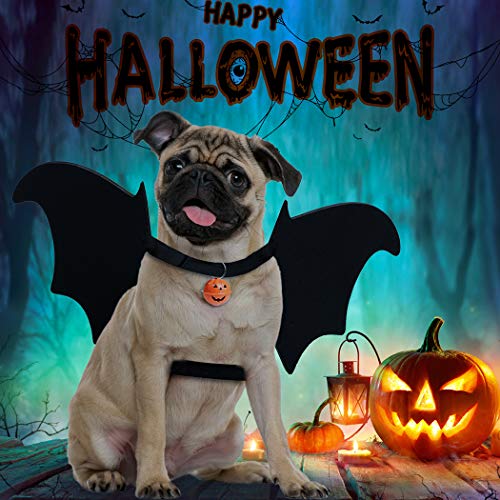 Legendog Halloween Costumes for Dogs, Dog Halloween Bat Costume for Dogs, Cool Pet Halloween Costumes for Dogs, Bat Wings for Dogs with Dog Leash and Pumpkin Bells