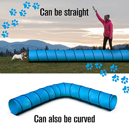 Houseables Dog Agility Training Tunnel, 18 Ft Long, 24" Open, Blue, 1