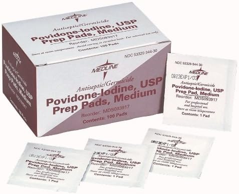 Iodine Prep Pads Povidone, Iodine, Medium, MDS093917H (4000 Pads)