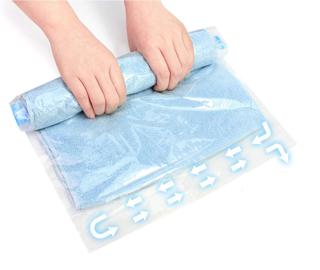 Ranvi 10 Travel Storage Bags for Clothing-Compression Bags for Travel-No Vacuum or Pump Bags-Save Space in Luggage Accessories(Medium)