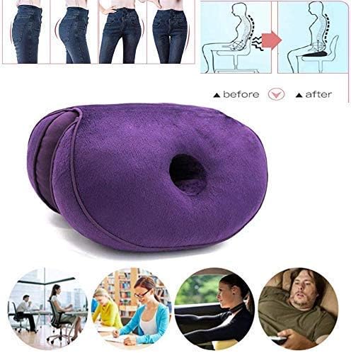 Dual Comfort Cushion Lift Hips Up Seat Cushion, Beautiful Butt Latex Seat Cushion Orthopedic Memory Foam Posture Correction Cushion for Sciatica Tailbone Hip Pain Relief Fits in Car, Home Office