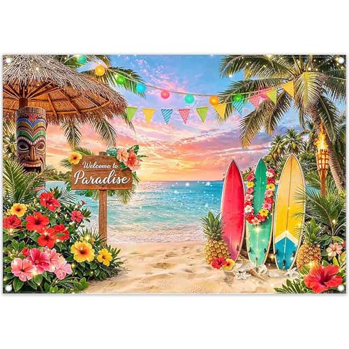 Swepuck 7x5ft Summer Hawaiian Beach Backdrop Surfboard
