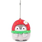 Koupen Chan Mini Plush – 3" Penguin Plush with Strawberry Hat – Officially Licensed Collectible Kawaii Toy Charm