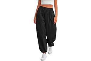Women Balloon Pants Trendy Casual Bottoms Elastic Waist Wide Leg Harem Pant Baggy Pleated Lantern Trousers Streetwears