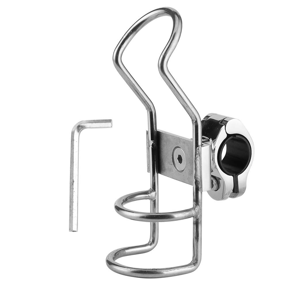 Fishing Rod Rack, Fishing Rod Rack Stainless Steel Rail Mount Pole Bracket Support Clamp Boat Accessories(32MM)