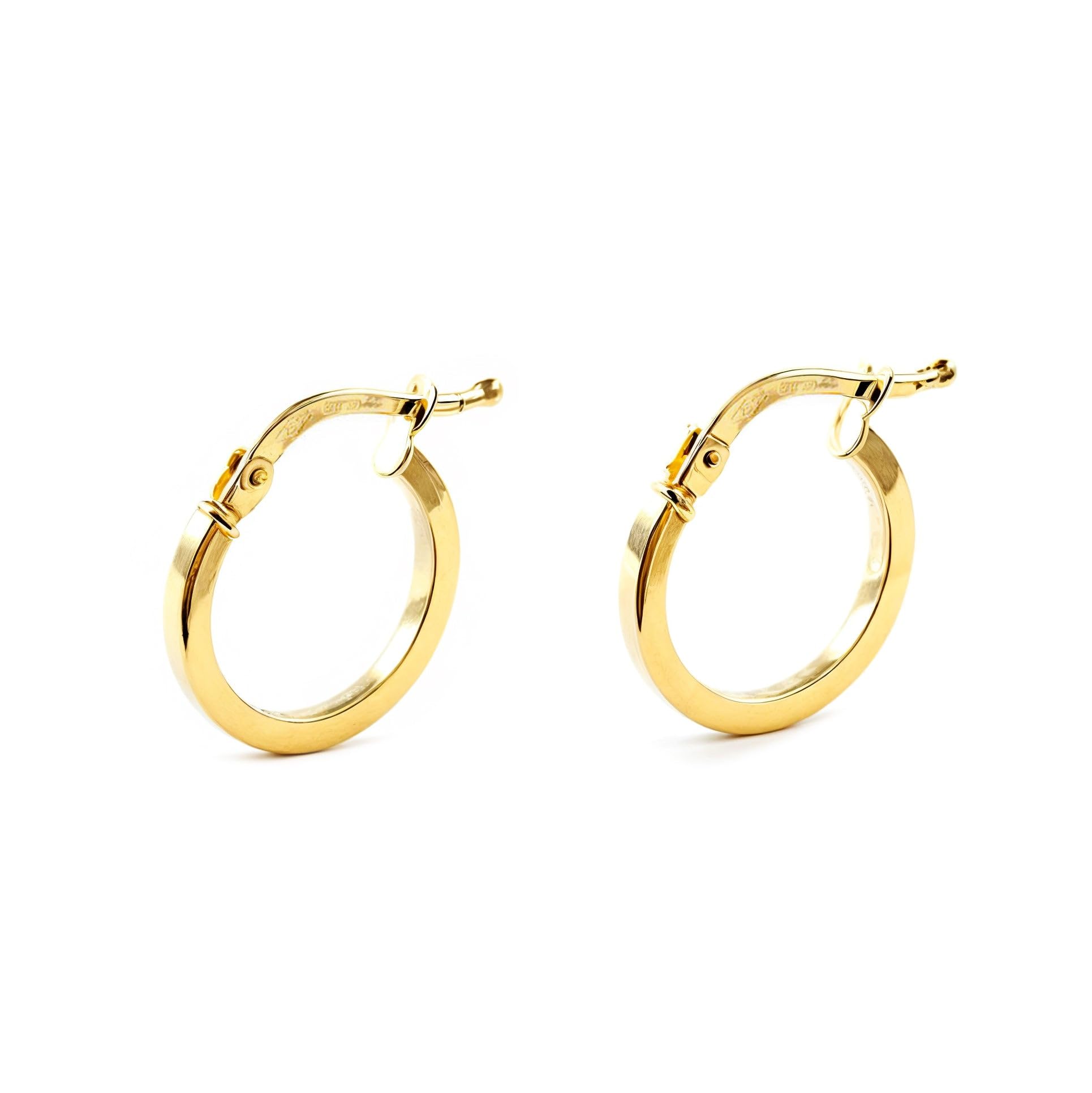 18ct Yellow Gold hoop Earrings 11x1.5 mm