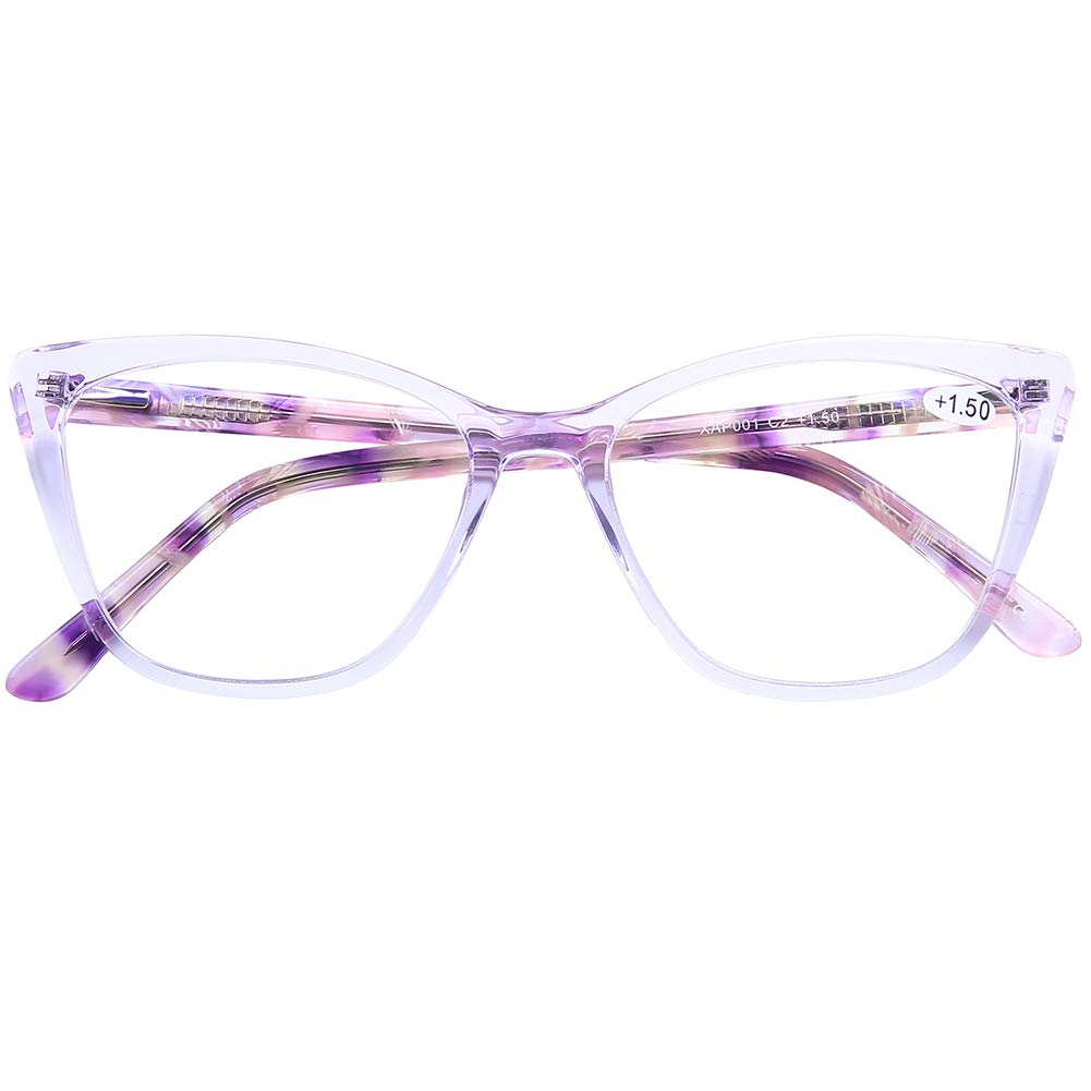 Photo 1 of DOOViC Computer Reading Glasses Blue Light Blocking Anti Eyestrain Fashion Cat Eye Spring Hinge Readers for Women 1.5 Strength