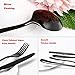 Silverware Set, HOBO 24 Pieces Flatware Cutlery Set, Black Stainless Steel Dinnerware Set, Heavy-Duty Utensils Tableware Set, Knife, Fork and Spoon Set with Gift Box, Service For 6