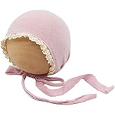 Newborn Photography Wrap Prop Newborn Photoshoot Outfits Ruffle Bonnet Baby Girl Boy Photo Lace Edge Hat Set