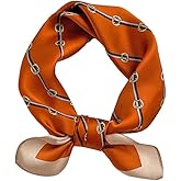 JERLA 100% Mulberry Silk Neck Scarf 21"x21" Small Square Scarfs for Women Gift Packed