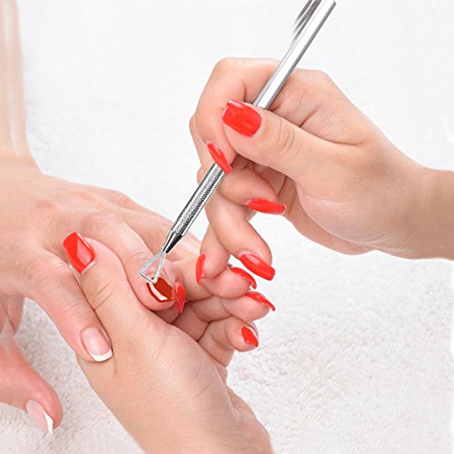 Professional Nail Polish Remover Cuticle Pusher Tool Stainless Steel, Triangle Manicure UV Gel Polish Scraper Peeler Rod for Fingernails and Toenails - Thumbnail 5