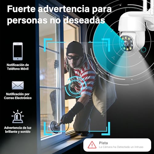 lemonsea Camara de Seguridad Exterior, 2PCS Camaras de Seguridad WiFi con Visión Nocturna y Audio, 1080P, Cámaras de Vigilancia Exterior 360°, IP66, Camara adecuadas para Tiendas, escuelas y hogares