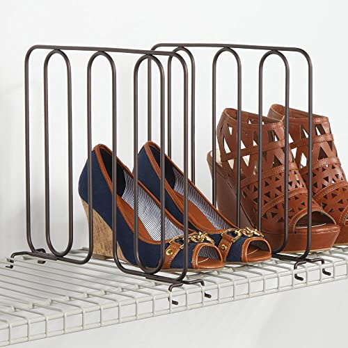 mDesign Metal Wire Shelf Dividers for Closet Organization in Bedroom