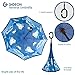 Gideon Original Windproof Vented Double Layer Reverse Umbrella, 39 Inch Diameter – Ergonomic Slip Proof C Handle – Self Standing – Withstands Winds Up To 55 MPH - High Quality Workmanship (Blue Sky)