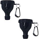 2 Pack Protein Powder Container to Go - Mini Funnel(Black 50ml) | Mini Funnel with Keychain and Keyring, Water Bottle Funnel for Shakers