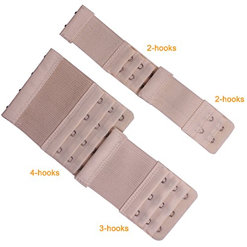 16 Packs Bra Extender 2 Hooks/3 Hooks/4 Hooks, YuCool Bra Strap Extensions and Clips
