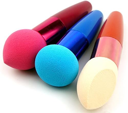 Beauty Cosmetic Makeup Blender Sponges Foundation/Concealer/Blush/ Bronzer/Contouring/Highlighting Creams Liquid Makeup Foundation Applicator Brush-Pack of 3